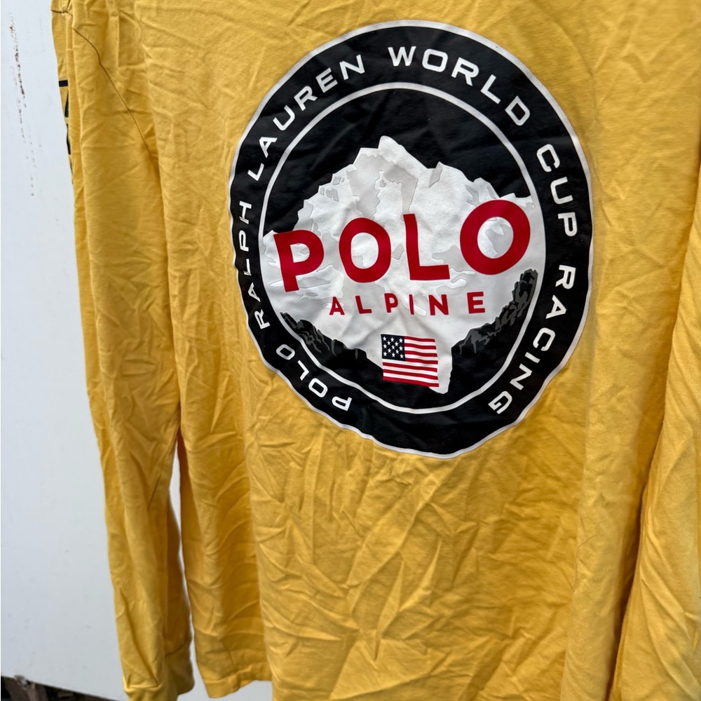 Polo by Ralph Lauren Yellow Crewneck Tee with Navy Label